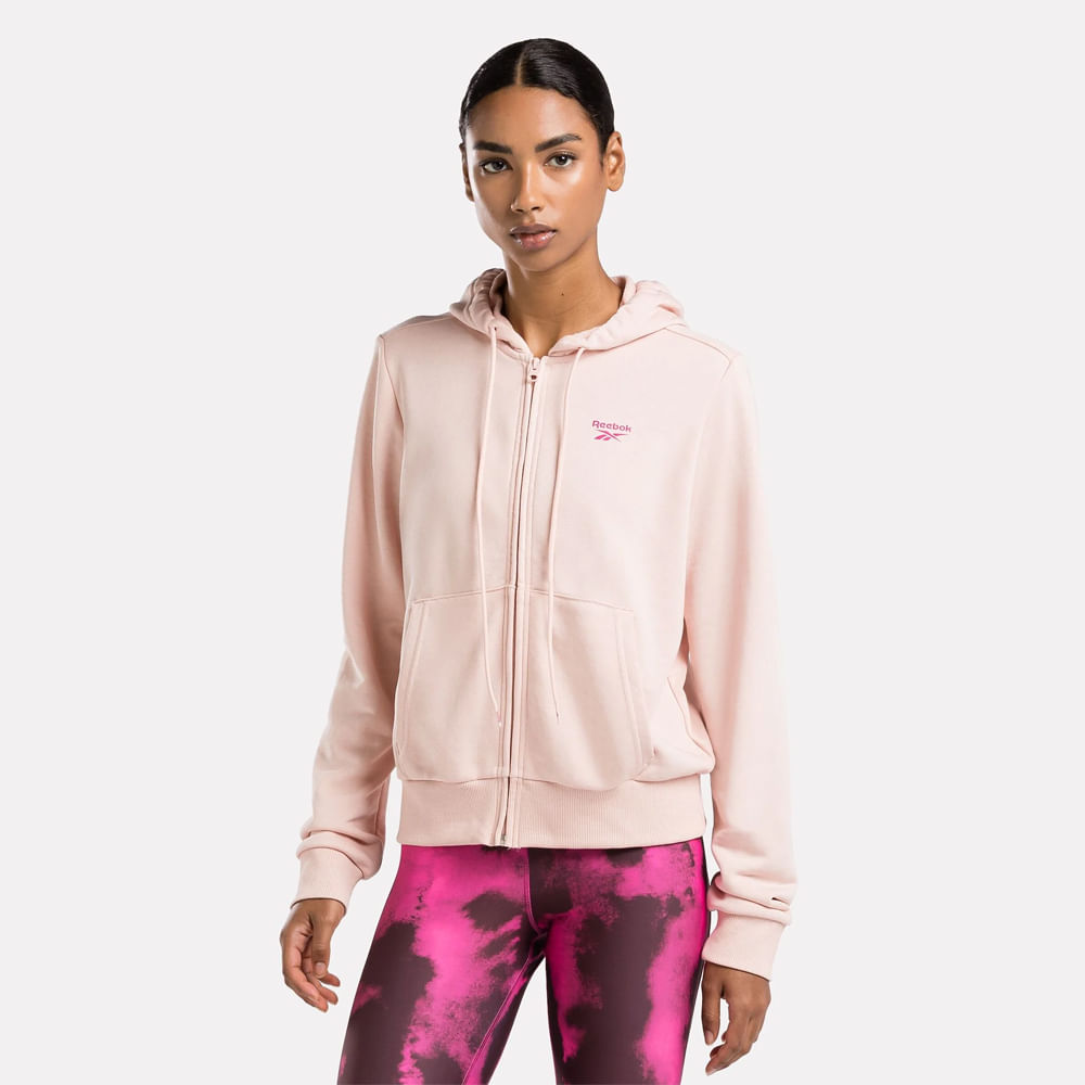 Polerón Training | Reebok Id Small Logo French Terry Full Zip Hoodie | Mujer